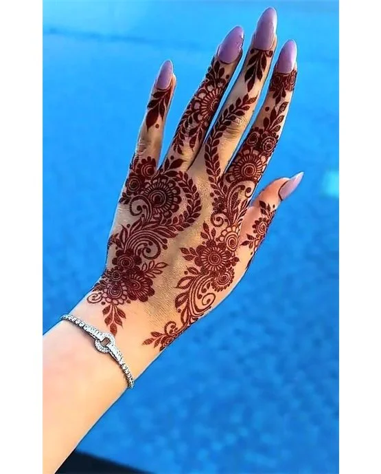 Chic Mandala Back Hand Mehndi Design Symmetry